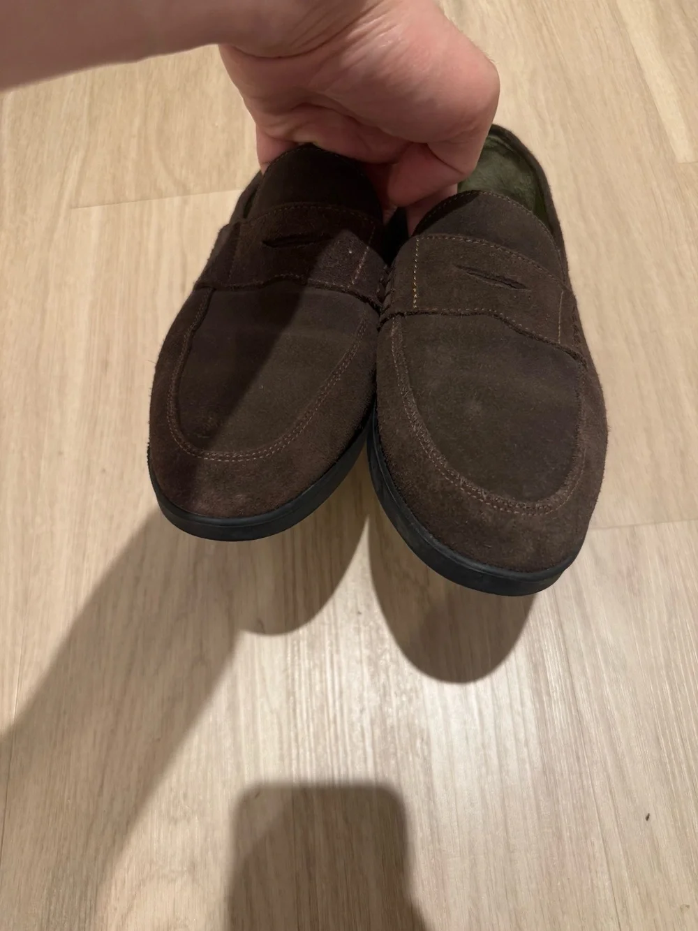 Men's Brown Suede Penny Loafers - Classic Slip-On Style